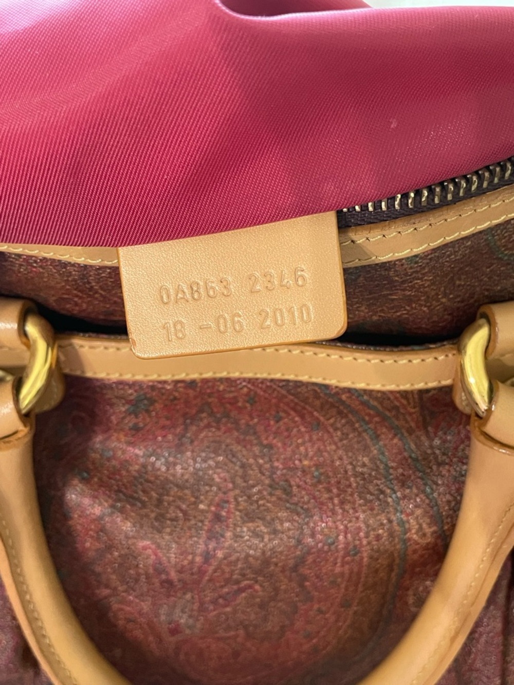 Etro Satchel Bag EUC Vtg Etro Paisley Boston Bag Leather Handles Made in Italy - Picture 6 of 17